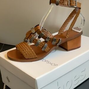 Topshop Vintage Western Sandals with Chunky Heel
